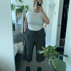 Monki black checkered pants